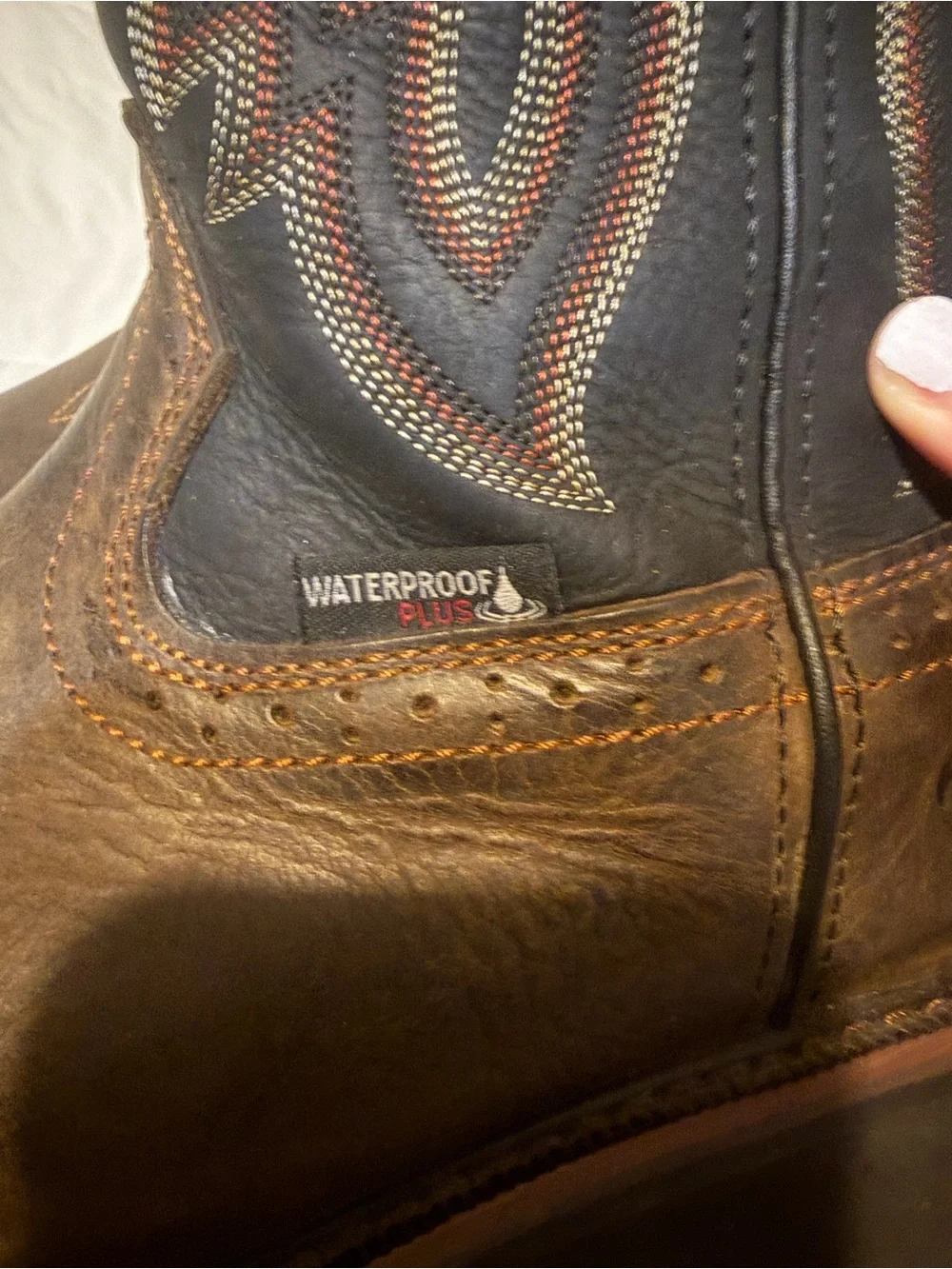 Wolverine Brown and Black Pull-On Western Work Boots